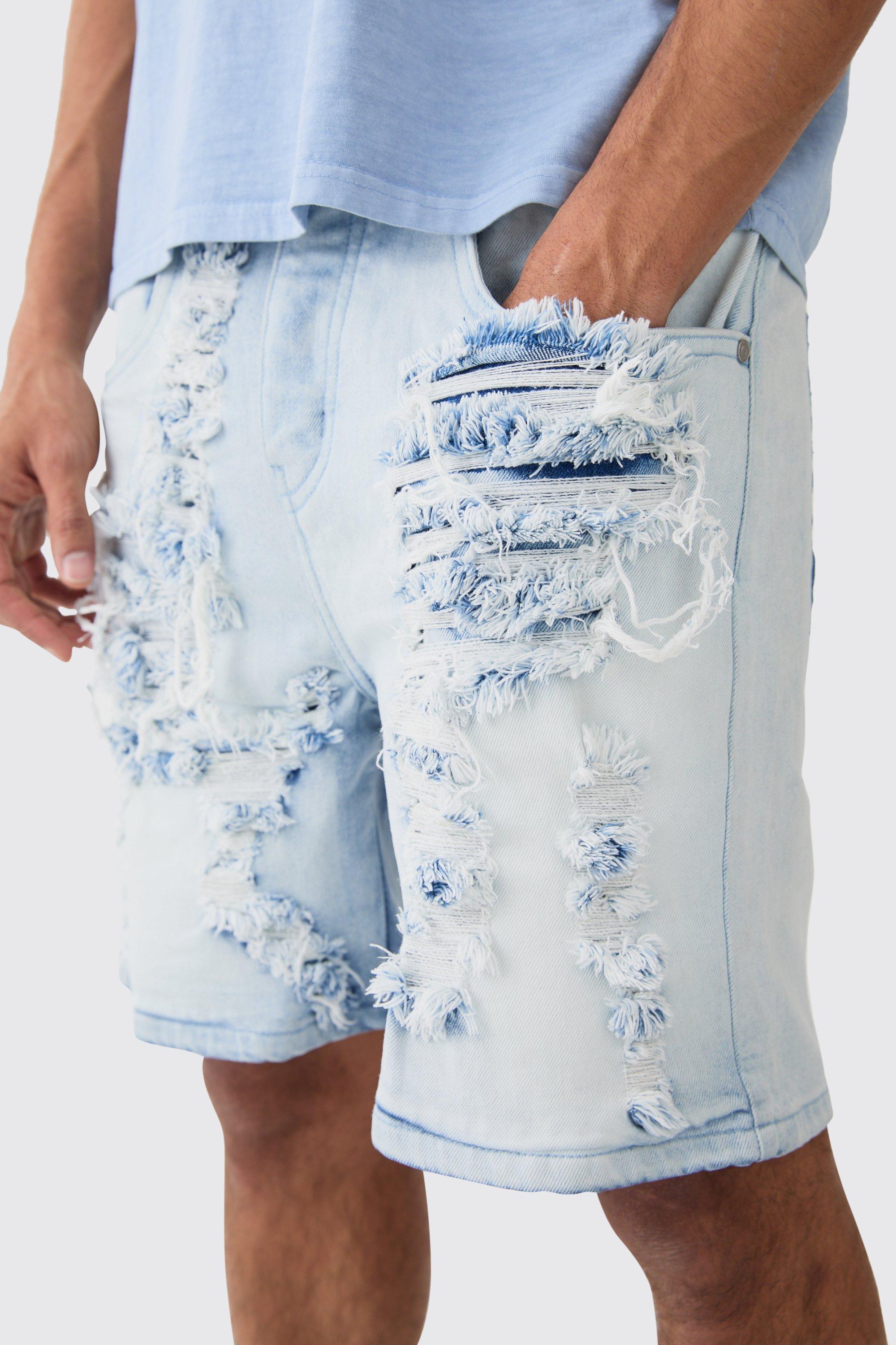 Extreme rip hot sale denim shorts